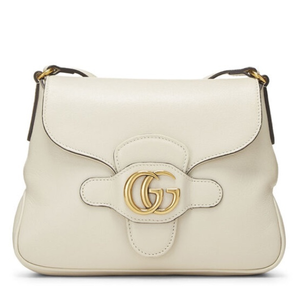Gucci Ivory Crossbody Messenger Bag with Iconic GG Gold Hardware W/ COA - Picture 1 of 12